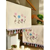 4'l&uuml; Nakışlı &Ccedil;i&ccedil;ek Desenli El Y&uuml;z Havlusu 30x50 cm (2)