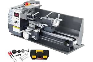 Metallsvarv 750 W liten metallsvarv Mini precision metallsvarv, bordssvarv, huvudaxel hastighetsområde 50–2500 rpm, för provmodellering och utförande