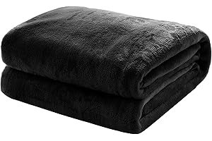 Mixibaby Kuscheldecke Flauschige extra weich & warm Wohndecke Flanell Fleecedecke, Falten beständig/Anti-verfärben als Sofadecke oder Bettüberwurf, Größe:150 cm x 200 cm, Farbe:Schwarz