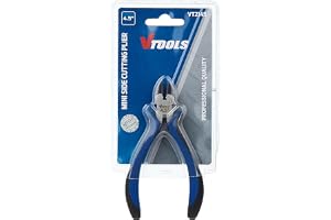 VTOOLS Mini Side Cutters, Small Diagonal Cutting Pliers, Spring Loaded Wire Cutters, Suitable for Jewelry Making, Electronic Repair, Wire Cutting, 1 Pack, 4.5 Inch, VT2145