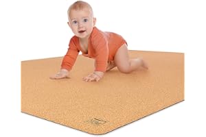 Famifidus Tappeto per gattonare senza sostanze inquinanti - tappeto da gioco per bambini in sughero e gomma naturale - 180 x 135 cm - tappetino con spessore di 4,5 mm