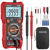 Proster Digital Multimeter 6000 Counts TRMS Manual Range NCV Voltage AC/DC Current Resistance Capacity Frequency Diode Contin