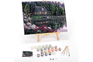 Ledgebay Malen nach Zahlen für Erwachsene: Zahlen-Malset für Anfänger bis Fortgeschrittene - DIY-Kunst- und Bastelprojekte - Kits Enthalten - Stille Gewässer, 40x50 cm Gerahmt