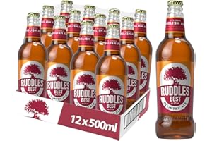 GREENE KING Ruddles Best Beer 12 x 500ml Bottles – Traditional English Bitter Ale with Balanced Malt and Soft Fruit Aromas, Smooth and Refreshing British Beer for Classic Pub Taste