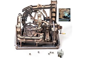 ROKR Pistas para Canicas Puzzle 3D Madera Marble Run Maquetas para Construir Adultos, Kits de Modelo Mecánico impulsado por el Motor con Bolas, Modos Automáticos y Manuales, Marble Spaceport, LGC01