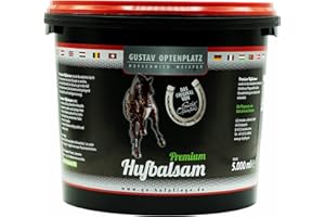 Gustav Optenplatz Premium Hufbalsam für Pferde, GO! Pferdepflege für gesundes Hufwachstum, Huffett für die tägliche Hufpflege, Hufsalbe & Huffestiger gegen trockene rissige Hufe, Anti-Doping (5000ml)