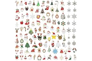 DKDDSSS 100 PCS Christmas Charms, Christmas Pendant, Charm DIY Making Charms, Pendants for Craft Supplies, for christmas Tree Decoration, DIY Crafts Necklace Bracelet Earring