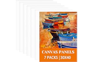 Koncci 30x40cm Canvas for Painting 3mm 7 pcs, A3 Canvas Board, Triple Primed, Cotton Acid-Free Canvases for Acrylic & Oil & Watercolor, for Professional Artist, Hobby Painters & Beginners