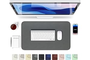 ‎GOMIN GOMIN Schreibtischunterlage 60x35cm - PU Leder Mauspad Wasserfest & Rutschfest - Laptop Tischunterlage Groß - Leicht zu reinigende Schreibunterlage - Mousepad XXL für Büro und Home-Office - Dunkelgrün