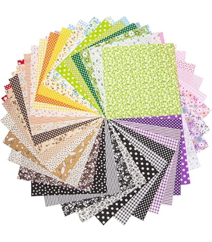 EDGEAM Lot De 5 Tissus En Coton à Coudre - 20 X 80 Cm