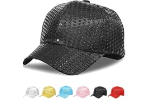 Initlove Sequin Baseball Caps for Kids Bling Sparkly Parent-Child Baseball Cap for Parties Festivals