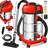 MASKO® Aspirapolvere industriale Aspirapolvere Aspiratore per umido e secco, acciaio inox 2300W + presa elettrica funzione so
