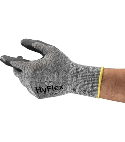 Ansell Hyflex 48-135 Multi-Use Werkhandschoenen, Veelzijdige Bescherming, Doe-Het-Zelf, Schilderen, Mechanica, Handling, Fijne Herenhandschoen, Wasbaar, Wit, Maat S (12 Paren