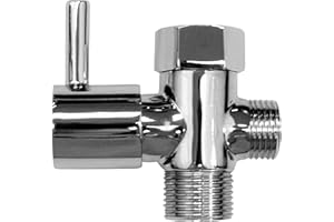 LUXE BIDET Luxe Metal T-Adapter with Shut-Off Valve, 3-Way Tee Connector, Chrome Finish, for Luxe Neo Bidets