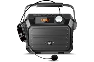 RESPONSEBRIDGE Wireless Voice Amplifier for Teachers, 30W Portable PA Speaker System, Wireless Microphone for Classroom Teachers Fitness Instructor, Bluetooth Headset and Speaker Echo| Record| FM| TWS| H5