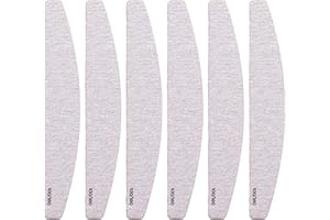 Benail, 6 Pezzi Lime per Unghie 100/180, Professionali double face, Mezza luna Boomerang resistenti (100/180 Boomerang Bianca)