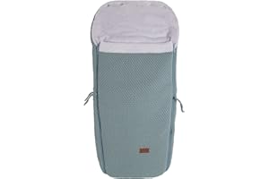 BO Baby's Only - Buggysack Robust - Für Kinderwagen - Fußsack Kinderwagen - Abnehmbare Front - Mit 3-Punktgurt - Luxuriöser Gestrickte - Warm & Weich - Stonegreen