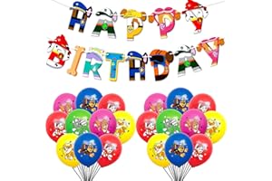 JOFIESU 1Pcs Happy Birthday Banner 20Pcs Dog Balloons Birthday Party Decorations, Party Latex Balloons For Kids Boys Girls Birthday Party Decoration (Dog)