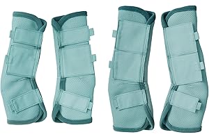 Gallopoff Pack of 4 Horse Gaiters, Breathable Fine Mesh Fly Gaiters for Horses, with Protection and Support Functions
