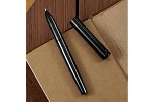 HONG DIAN Hongdian C1 Fountain Pen Fine Nib, Glossy Black & Classic Retro Design Metal Pen with Ink Converter