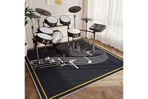 EYZO Tappeto Batteria Tappeto per Batteria Tappetino Insonorizzato Tappeto Antiscivolo Batteria Elettronica Tappeto Drum - Tappeto Tamburo Deluxe 2022-120 x 80 CM