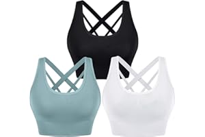 Leversic Brassiere Sport Femme Soutien-Gorge de Sport Femme Brassiere Femme Sport sans Armature Elastique Amovibles Coussinets Fitness Yoga Soutien Gorge Sport S-XL