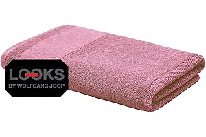 ‎LOOKS BY WOLFGANG JOOP LOOKS BY WOLFGANG JOOP Handtuch 50x100 cm – 100% Baumwolle Luxus Handtücher mit Aufhänger & Logostick, Handtuch Altrosa