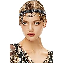 1920s Style Leaf Medallion Round Headband met Parels - Geïnspireerd