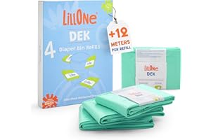 Worki uzupełniające LillOne kompatybilne z pojemnikami Korbell Classic 16 litrów i pojemnikami na śmieci Litter Champ – zestaw 4 wkładów do pieluszek