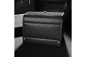 POKSRI Organizzatore per bagagliaio, Scatola di deposito per auto, Storagebox in pelle con coperchio, pieghevole e regolabile,38 cm (L) x 33 cm (P) x 31,5 cm (A), 32 litri di capacità (Taglia B)