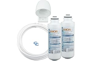 UNIONFILTER Universall SET Wasserfilter für SBS Kühlschrank Samsung, LG usw. ersetzt alle externen Kühlschrankfilter mit 1/4" Schlauch