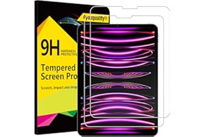4youquality [2-Pack Screen Protector for iPad Pro 11-Inch All Models & iPad Air 5/4 (10.9-Inch 2022/2020), Tempered Glass Film, Anti-Scratch, Impact-Resistant, Face ID Compatible