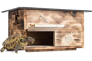 Woid Herz Abri pour Tortues de qualité supérieure (SH1) - en Bois Massif - Résistant aux intempéries - avec Fond et Porte - Ventilation réglable - Enclos pour