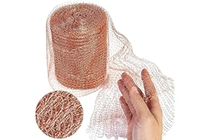Filet Cuivre Tricot, GUUFOO Grillage Anti Rongeur, 3 Metre Haute Qualité Grillage Anti Rongeur, Bloqueur en Cuivre Maille Tricotée pour Maison, pour Jardin, Souris, Chauve-Souris, Oiseaux, Escargots