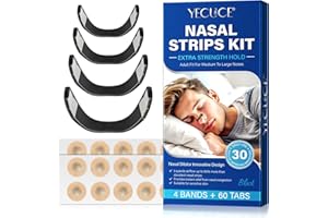 TOOFFI Magnetic Nose Strip - 60Pcs Magnetic Nasal Strips - Magnetic Anti-Snoring Sleep Nasal Strips - Anti Snoring Nasal Strips Breathing Nose Magnets Sweat Resistant Skin Friendly Nose Strips