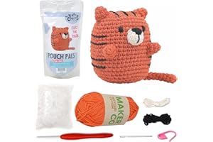 KNITTY CRITTERS - Pouch Pals Crochet Kit - Cleo The Tiger