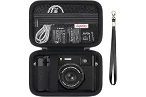 Supmay Étui de Voyage Dur pour Appareil Photo numérique Fujifilm X100VI / X100V, étui de Stockage d'appareil Photo numérique avec Poche en Maille pour Batteries, Carte SD, câble USB, Noir