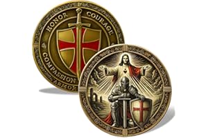 GENERIC Knight Templar Prayer Coin, Put On The Whole Armor of God Knight Templar Coin, Symbol of Faith & Protection Collectible, Religious Person Gifts for Christians (1pc)