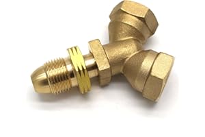 HUDDERSFIELD GAS Large Brass Y Male to Female POL Tee Connector for Propane Gas