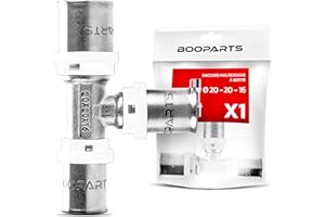 BOOPARTS – 1 Pièce – Té Réduit à Sertir Ø20–20–16 | Raccord Multicouche Contour TH | Raccord Plomberie Durable et Étanche pour Chauffage et Eau Sanitaire