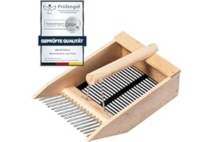 Neustanlo | Raccogli bacche | In legno di faggio certificato PEFCTM di alta qualità con inserto in plastica | filo di ferro zincato con protezione anticorrosione | ideale per mirtilli rossi