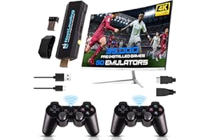 NEXTLEVELING UNIQUE LIFE, UNIQUE GOAL, PLAY & ENJOY NextLeveling, CR2 Plus Consola Retro 4K Portátil, +30.000 - Juegos Preinstalados, HDMI, 64G/128G, 2 Mandos Inalámbricos - Mini Game Stick Arcade para Entretenimiento en Casa, Viajes y Regalar