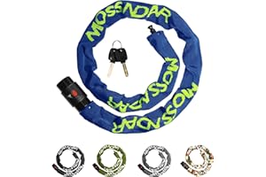 MOSSNDAR Bike Lock,Upgraded 8mm 1170g 99cm High Security Bike Locks,with Knit Pattern Cover,Bike Chain Lock with 2 Keys,Bicycle Lock Heavy Duty,Anti-Theft Cycling Lock for Motorbike,MTB,Gate,Scooter