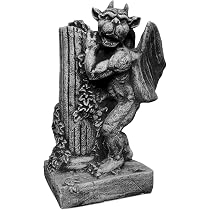 Statua Gargoyle In Pietra Per Giardino - Lavorata A Mano, Resistente Al Gelo (-30°C), Dimensioni 31x17x17 Cm, Peso 9 Kg