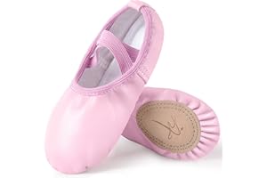 Mulnall Filles Ballet Chaussures Classique Cuir Yoga Ballerine Chaussure de Danse Pilates Pantoufles Danse Pratique Gymnastique Chaussons Split Plate pour Filles Enfants Femmes