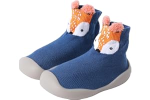 XQ&XG Calzini Scarpe Primi Passi Neonato, Scarpe Antiscivolo per Bambini, Suola Morbida Antiscivolo, Scarpe Traspiranti per Bambino Unisex Incantevole Pantofole