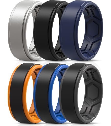 Men's Comfortable Silicone Wedding Bands For Active Wear For Men - 8mm ...