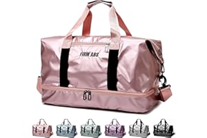 LEcylankEr Sac de Voyage Grand avec Compartiment à Chaussures, Sac de Sport Imperméable pour Femmes, Gym Bag Élégant avec Compartiment Humide (Rose)