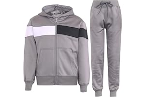 A2Z 4 KIDS Chándal con capucha y parte inferior de forro polar para niños y niñas, Gris Acero, 13 Años