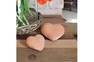 Palatina-Werkstatt Cuore in terracotta fatto a mano, assolutamente resistente al gelo, diverse dimensioni, decorazione da giardino per esterni (9 cm)